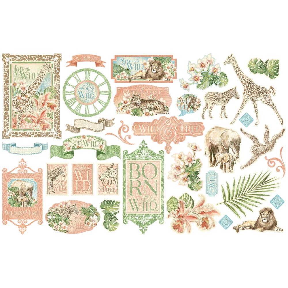 Graphic 45 - Wild & Free - Ephemera Die Cuts