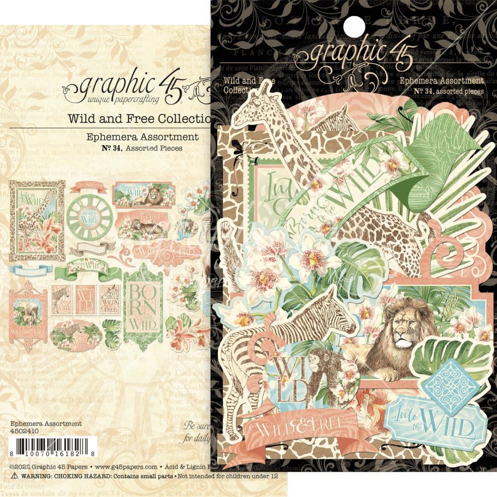 Graphic 45 - Wild & Free - Ephemera Die Cuts