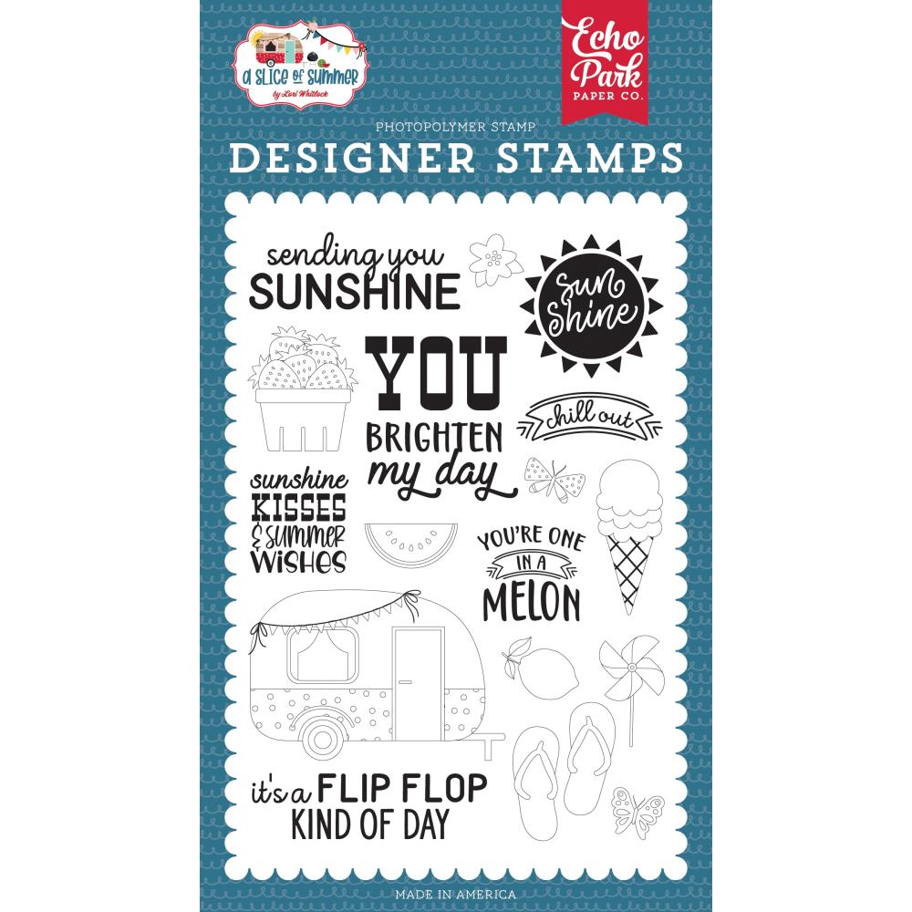 Echo Park - Clear Stamp - A slice of summer - Sending Sunshine