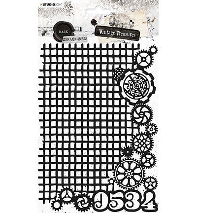 Studiolight - Stencil - Vintage Treasures - Grid & Gears