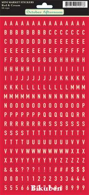 October Afternoon: Mini Market Stickers - Red & Cream