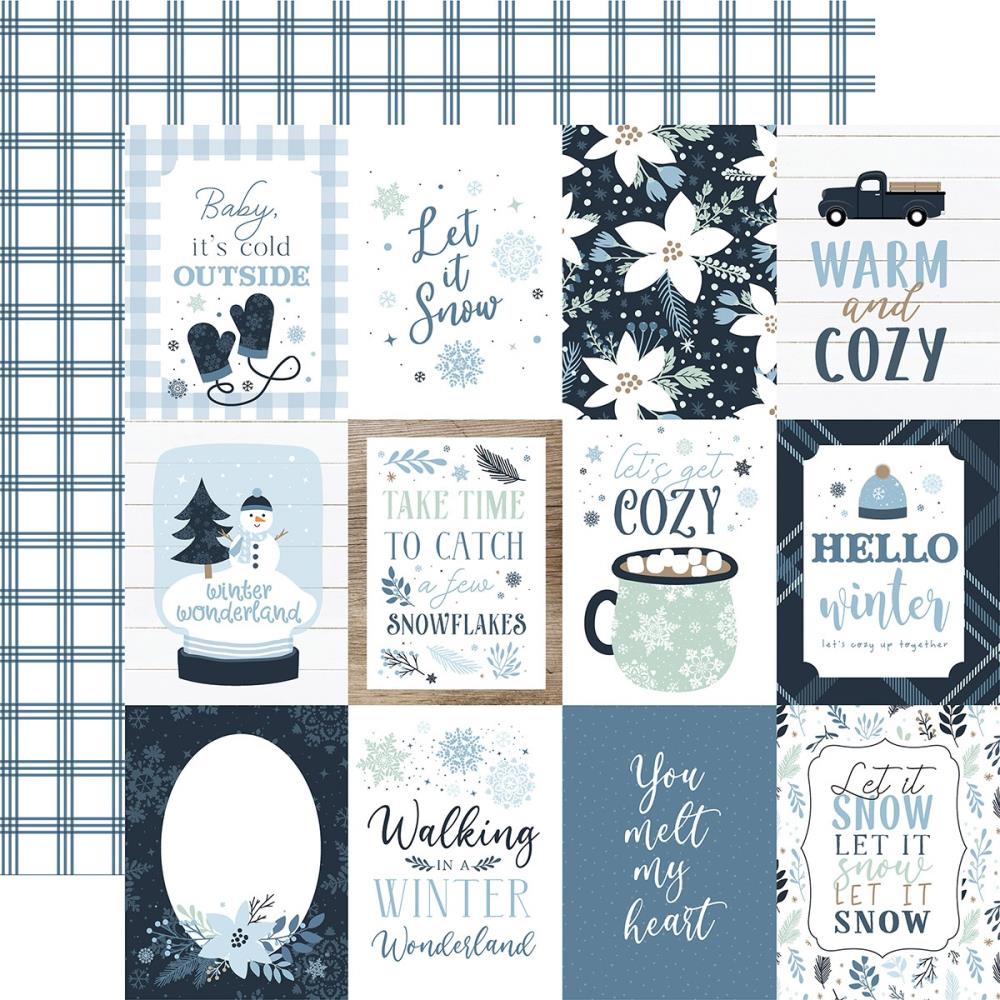 Echo Park - Winter - 3 x 4" Journaling Cards - 12 x 12"