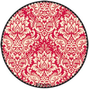 Jenni Bowlin: Red Circle Damask  Die-Cut Paper