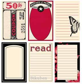 Jenni Bowlin: Red/Black Line Extension II Journaling Cards