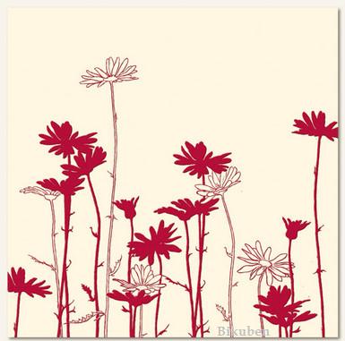 MME: LUSH - Red Daisy Paper  (flocked)   12 x 12"