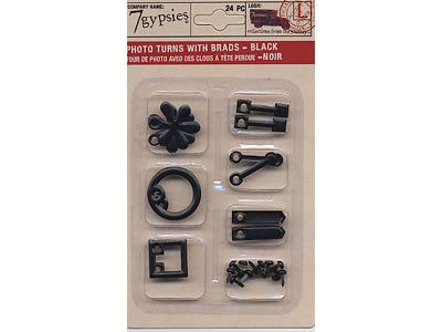 7 Gypsies: Photo Turns with Brads - Black