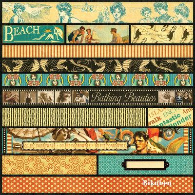 Graphic45:On the Boardwalk - BORDERS 12 x 12"