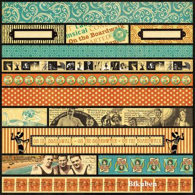 Graphic45:On the Boardwalk - BORDERS 12 x 12"
