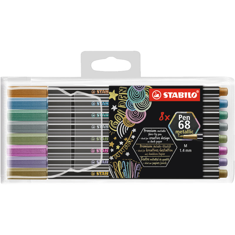 Stabilo - Pen68 - Metallic Fiber Penn - 1,4mm - 8 pack