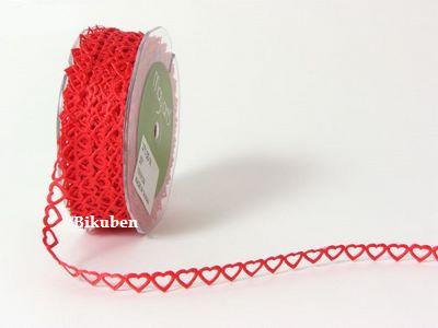 May Arts: Sateng Hearts Ribbon - RED (metervis)