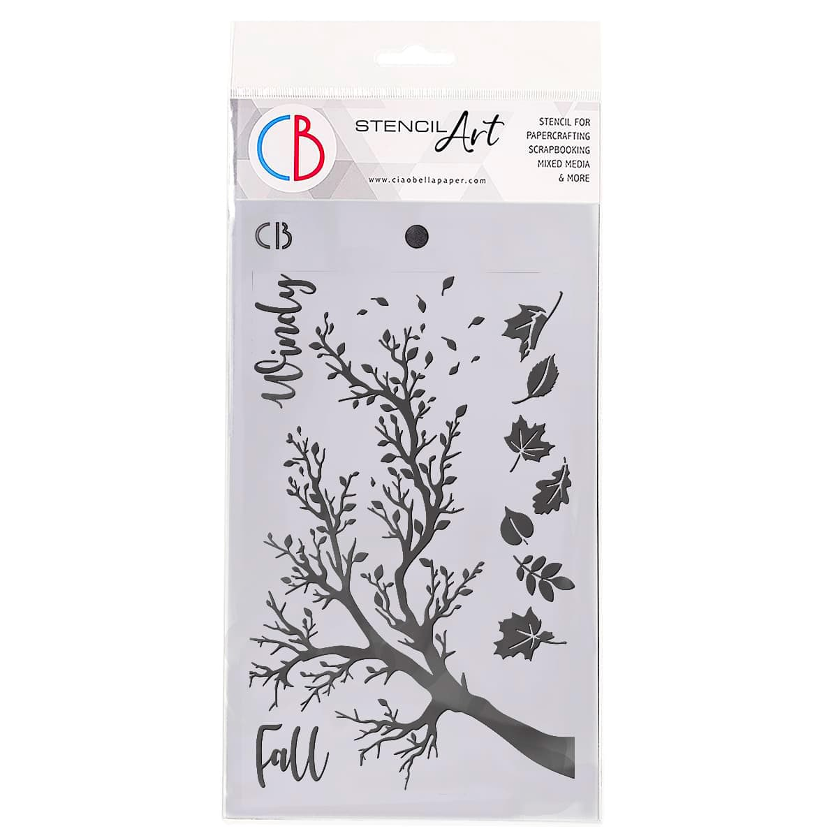 Ciao Bella - Stencil - Windy Fall - 5 x 8"