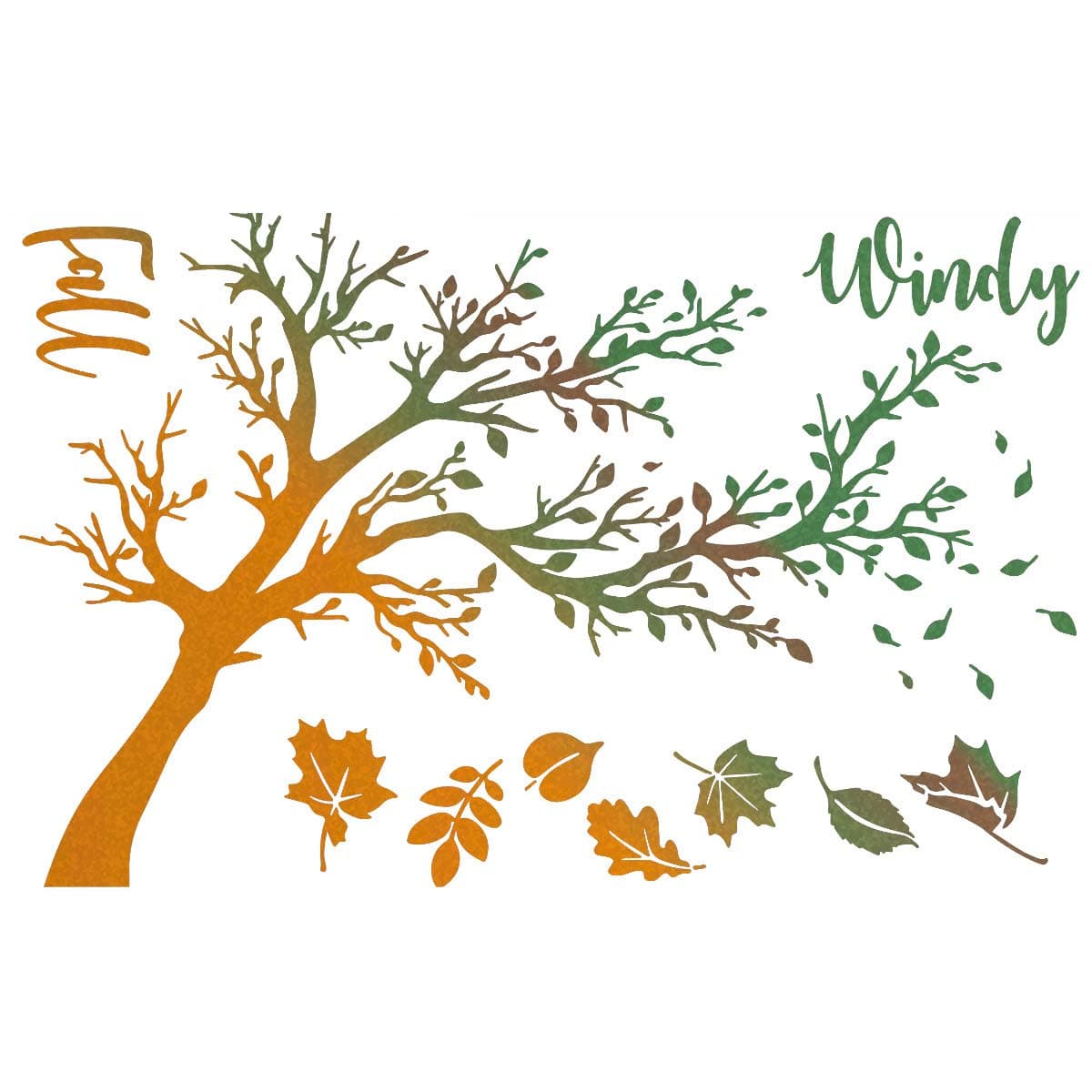 Ciao Bella - Stencil - Windy Fall - 5 x 8"