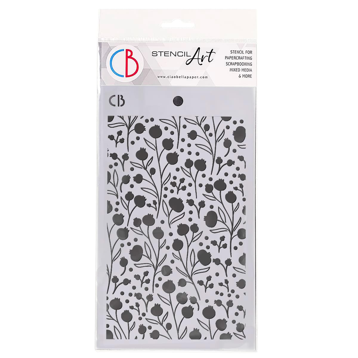 Ciao Bella - Stencil - Winter Berries - 5 x 8"