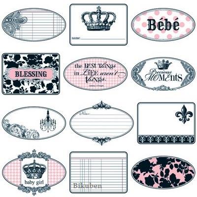 Teresa Collins: Chic Bebe Girl - Mini Tags  Paper    12 x 12"