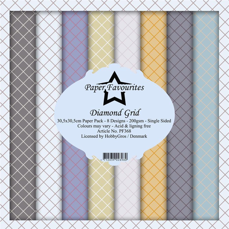 Paper Favourites - Diamond Grid - Paper Pack    12 x 12"