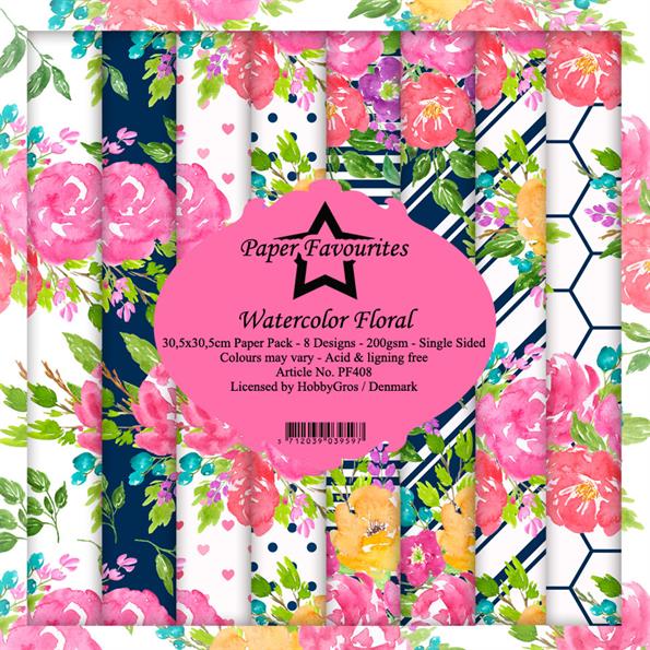 Paper Favourites - Watercolor Floral - Paper Pack    12 x 12"