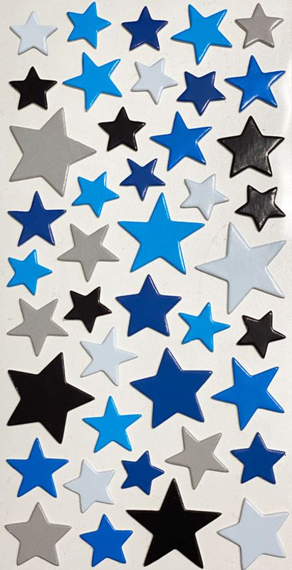 Papirdesign - Chipboard - Stjerner blå