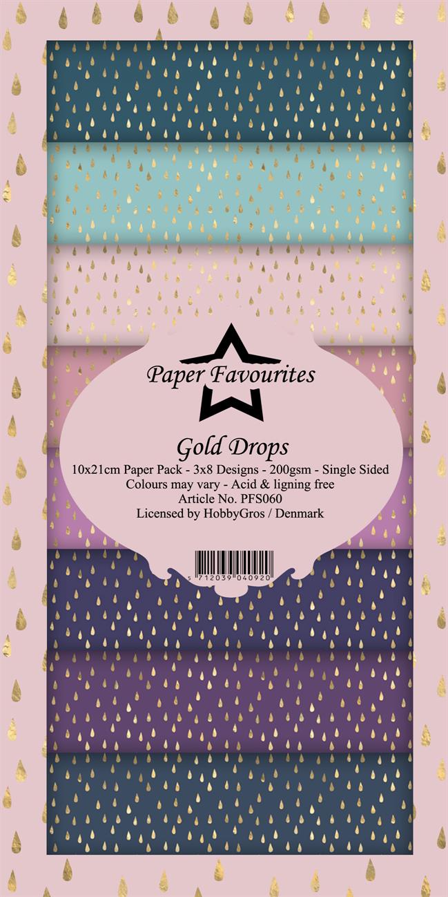 Paper Favourites - Gold Drop - Slimline - Paper Pack