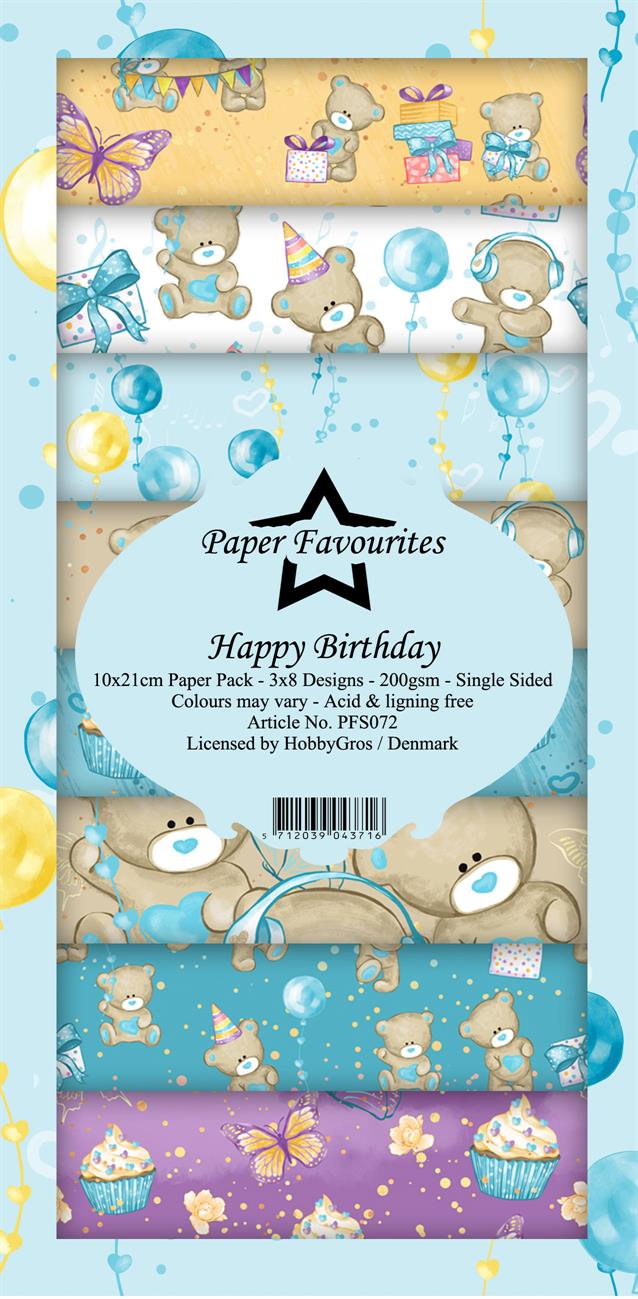 Paper Favourites - Happy Birthday - Slimline - Paper Pack