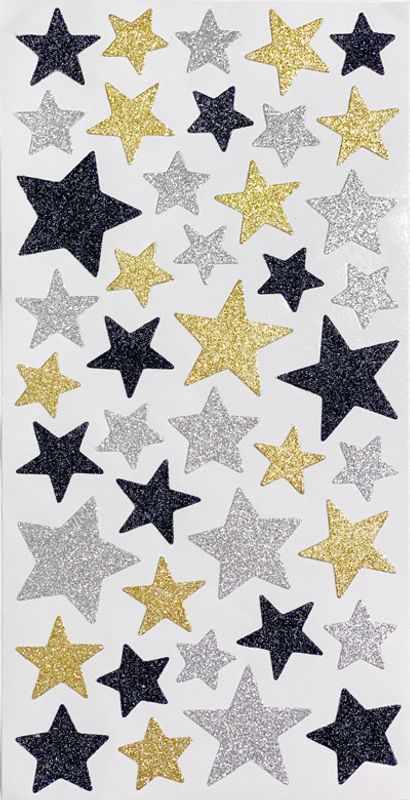 Papirdesign - Glitter klistremerker - Glitterstjerner