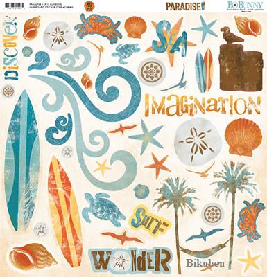 BoBunny: Paradise - Chipboard Stickers   12 x 12"