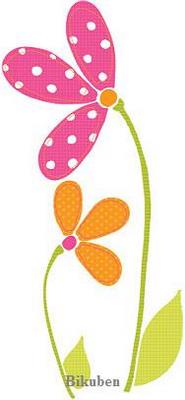 Prima: Iron on - PINK/ORANGE DAISIES