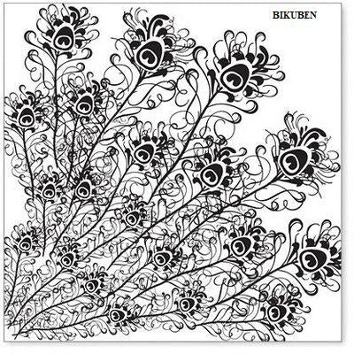 Hambly: Peacock feathers black overlay