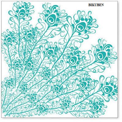 Hambly: Peacock feathers turkis overlay