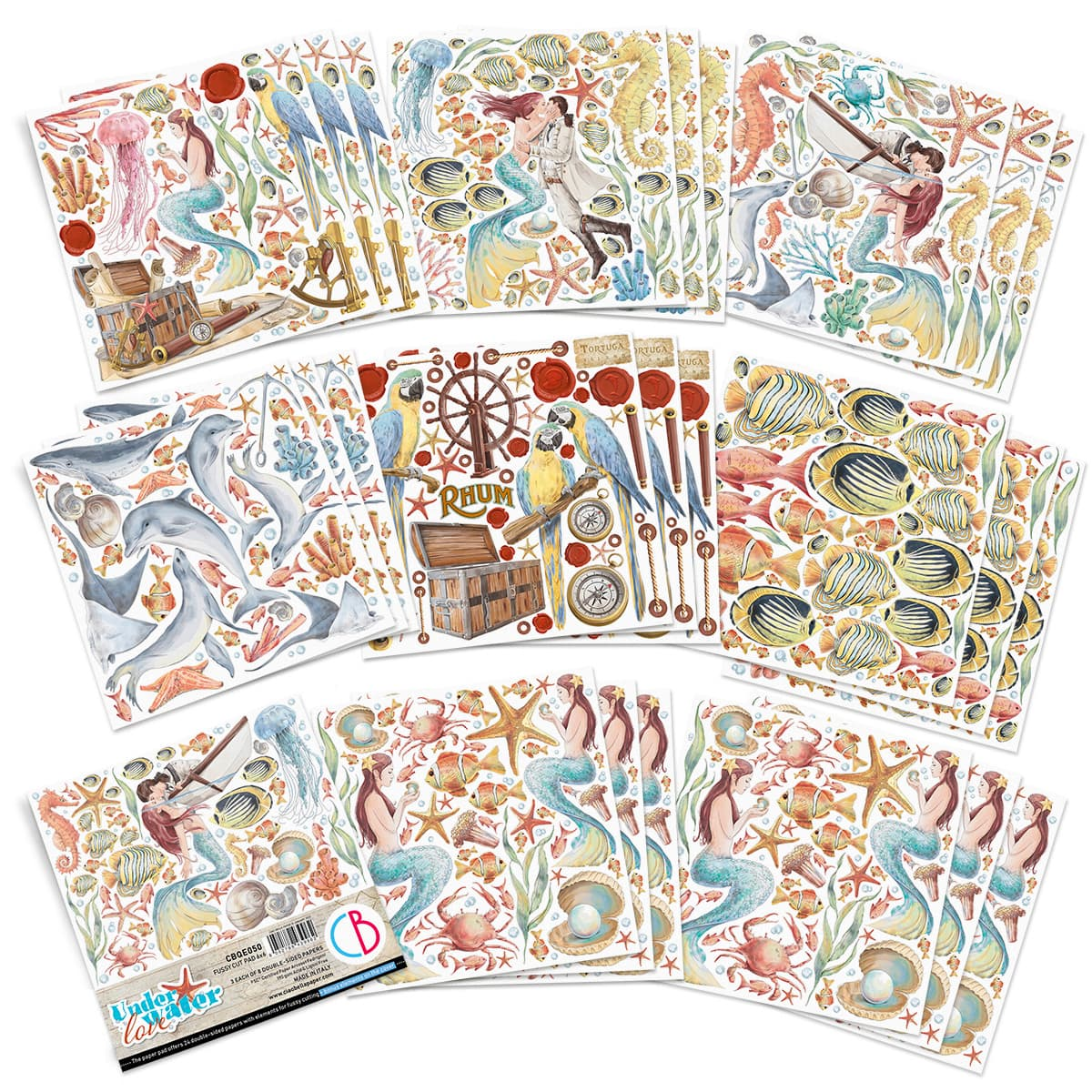 Ciao Bella - Underwater Love Fussy Cut - Paper Pad - 6 x 6"