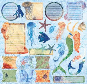 Creative Imaginations: Oceana Sticker Sheet 12 x 12"
