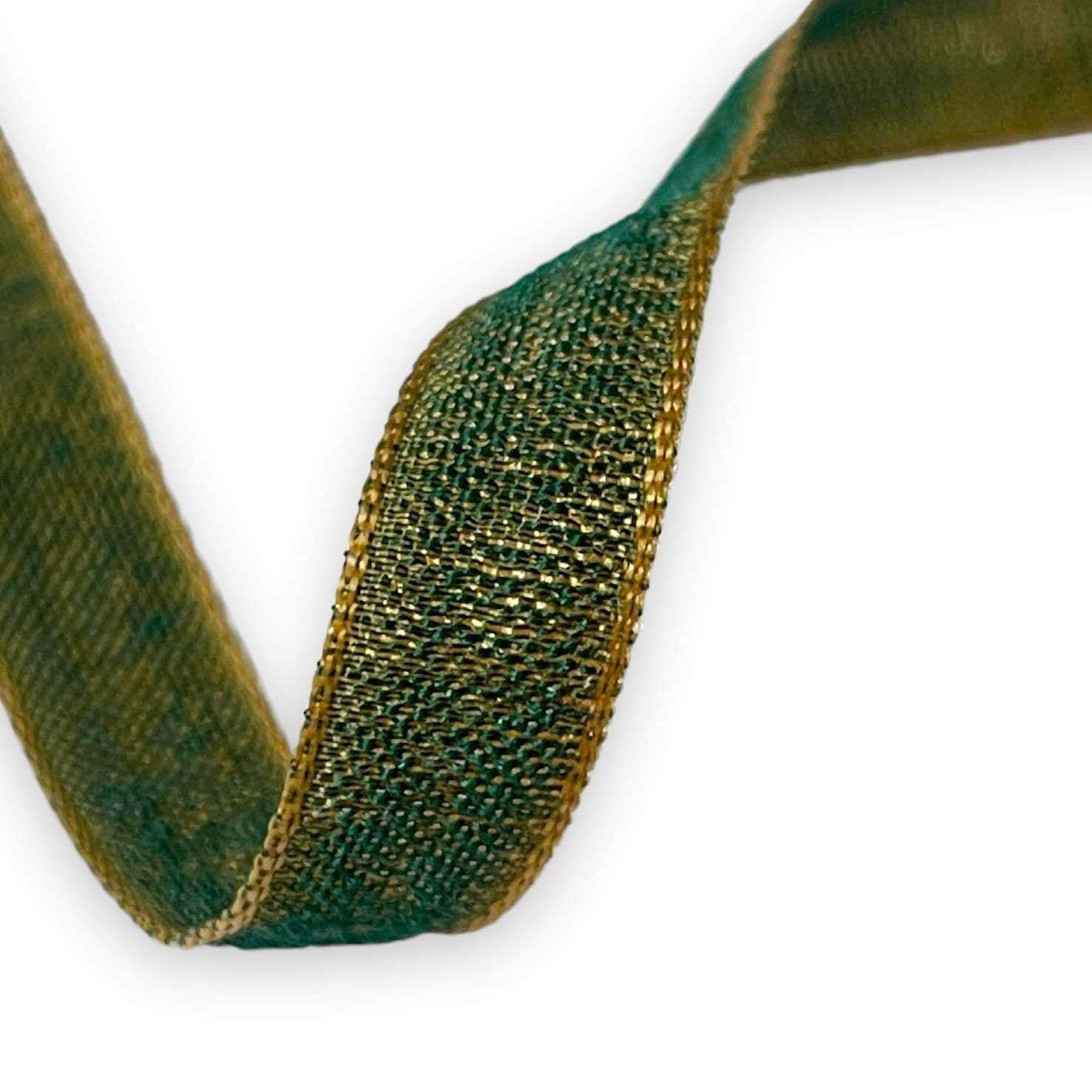 May Arts - Ribbon - Green with golde edge - METERSVIS