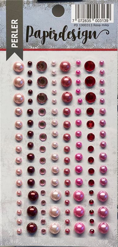 Papirdesign -  Halvperler - Rosa miks