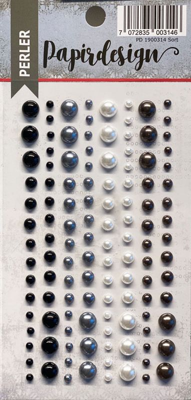 Papirdesign -  Halvperler - Sort miks