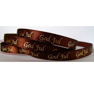 Papirdesign: God Jul , brunt silkebånd  (metervis)