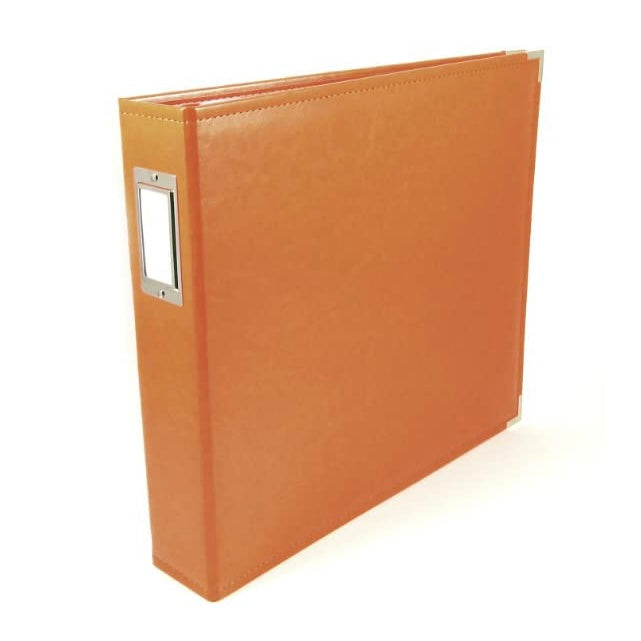 We R Memory Keepers - Classic Leather 12x12" Ring Album - Orange Soda