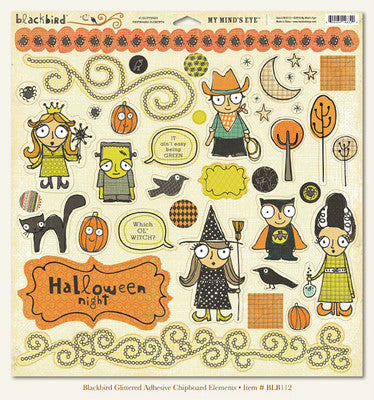 MME: Blackbird - Glittered Chipboard Elements