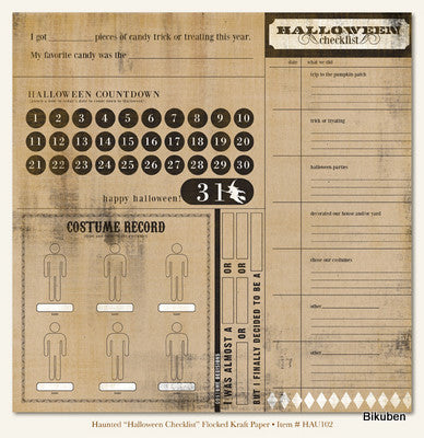 MME: Haunted - Halloween Checklist      12 x 12"