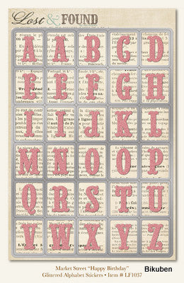 Lost & Found: Market Street - Happy Birthday Glt. Alphabet Stickers