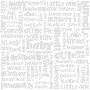 Bazzill: Glazed Cardstock - Sweet Baby WHITE 12 x 12"