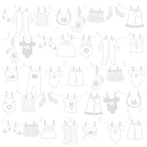 Bazzill: Glazed Cardstock - Baby Clothesline WHITE 12 x 12"