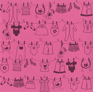Bazzill: Glazed Cardstock - Baby Clothes PINK 12 x 12"