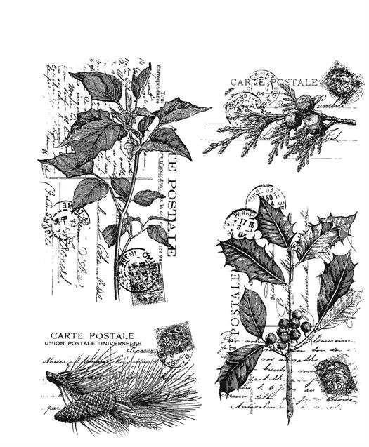 Tim Holtz Collection - Cling Stamps - Festive Collage