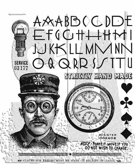 Tim Holtz Collection - Cling Stamps - The Inspector