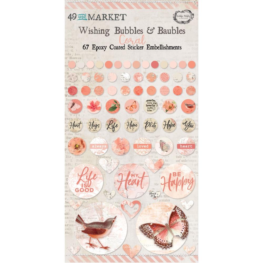 49 and Market - Vintage Artistry - Epoxy Wishing Bubble - Coral