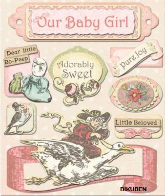 Creative Imaginations: Lullaby Girl Collection - Layerd cardstock stickers
