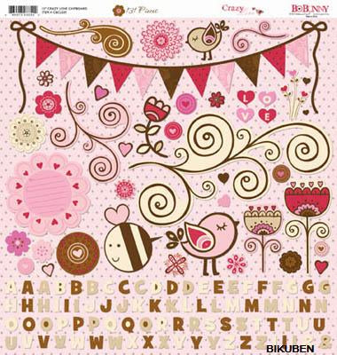 BoBunny: Crazy Love - Chipboard