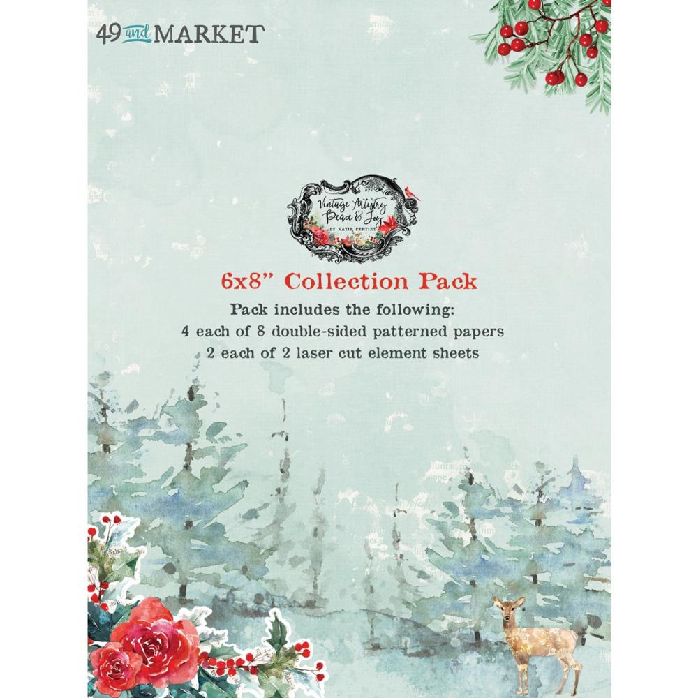 49 and Market - Vintage Artistry - Peace & Joy Collection Pack - 6 x 8"