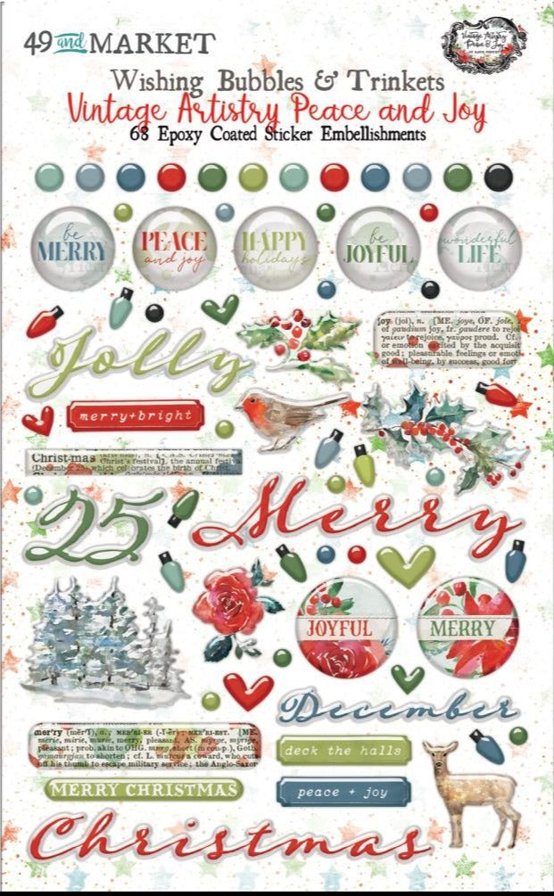 49 and Market - Vintage Artistry - Epoxy Wishing Bubble - Peace & Joy