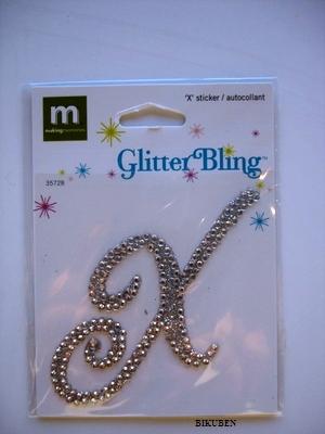 MM: Glitter Bling Monogram Script - X