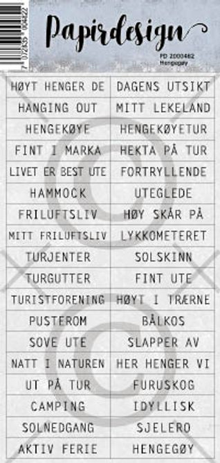 Papirdesign - Ord klistremerker - Hengegøy